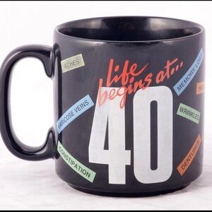 NWOT 40th Birthday Ceramic Mug by Russ Dishwasher and Microwave Safe Unisex Gift